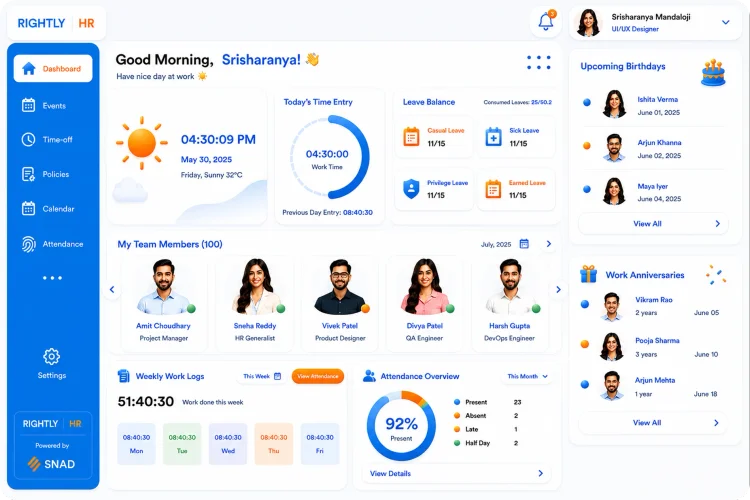 Employee Self Service Dashboard Workspace